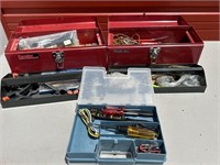 Metal Tool Boxes with Assorted Tools (2)