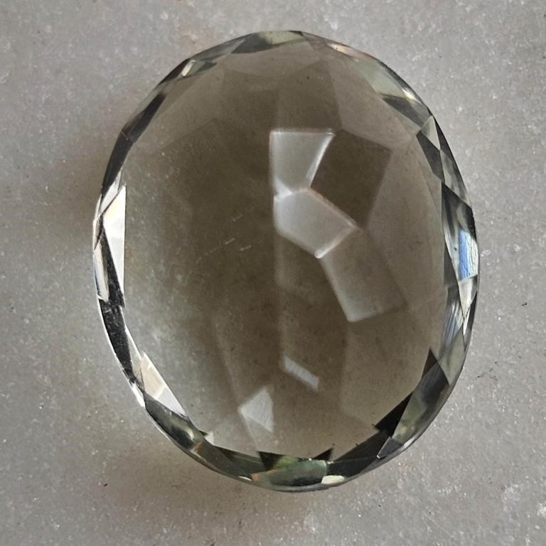 CERT 3.60 Ct Faceted Brazilian Green Amethyst, Ova