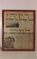 Framed Amherst Daily News Newspaper Pcs
