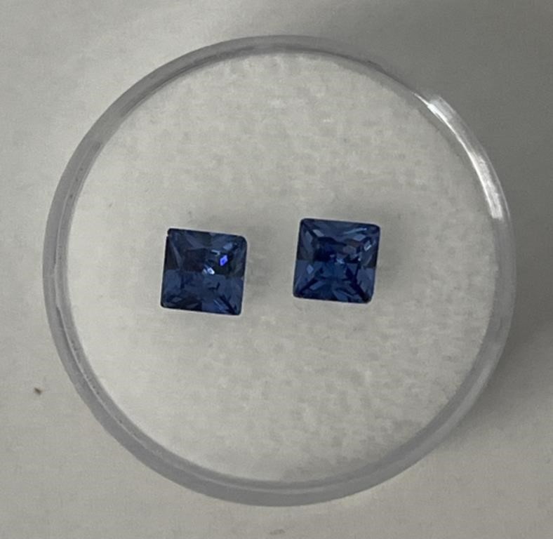 (2) Blue Sapphire Gemstones