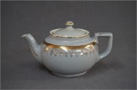 Hall China Boston Grey and Gold Teapot  #003