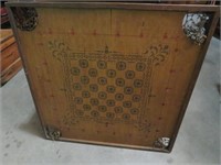 ANTIQUE WOOD DOUBLE SIDED GAME BOARD