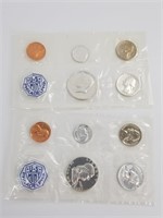 2 Philadelphia mint silver unc. coin sets: 1963 wi