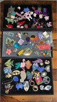 3 Tray lots of whimsical Pins and Brooches