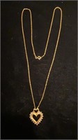 10K yellow gold and Diamond necklace