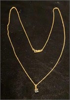 Dainty 10K gold and sapphire necklace