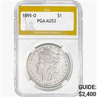 1895-O Morgan Silver Dollar PGA AU53