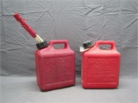 Pair Of Red Plastic Gasoline Tanks