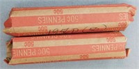 (2) Rolls of 1956-D Wheat Cents.