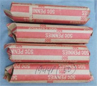 (4) Rolls of 1944-P Wheat Cents.