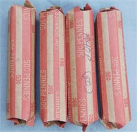 (4) Rolls of 1940-P Wheat Cents.