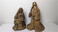 MARY AND JOSEPH PAPER MACHE FIGURES