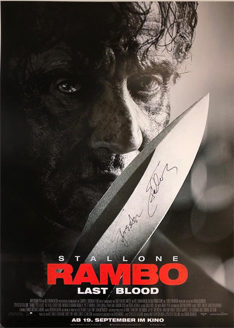 Rambo Sylvester Stallone Autograph Poster