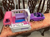 Doll house and cars