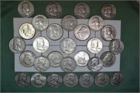 30 US Franklin silver half dollars
