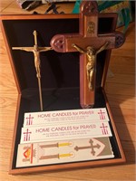 Blessed candles, and crucifix