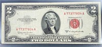 1953 US $2 Red Seal Bill UNCIRCULATED