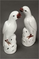 Pair of Chinese Porcelain Parrots,