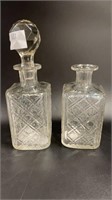 2 Decanters (1 Stopper Missing)