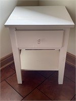 White Table with Drawer and Shelf