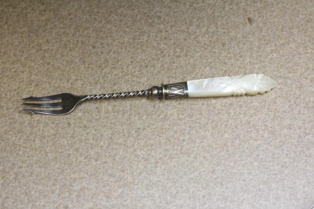 Sterling Band Mother of Pearl Handle Fork