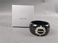 Roberto Cavalli Black Wide Cuff Bracelet