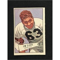 1952 Bowman Large Football Card Jim Clark Vg