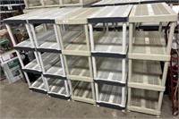 Set of 5 Plastic Utility Shelves.