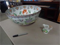 Large Porcelain Bowl (Asian) & Occupied Japan Crea