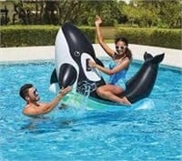 Inflatable ride on orca pool float