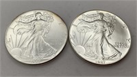 (2) 1987 Silver Eagles