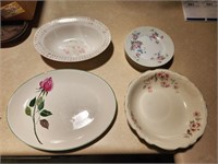 VARIETY OF VINTAGE FLORAL DISHES