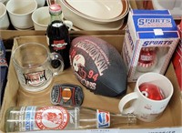 FLAT OF ASSORTED NEBRASKA HUSKERS MEMORABILIA