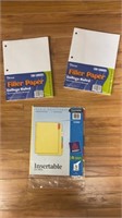 F1)Lined paper for three ring binder. Two packs of