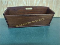 ANTIQUE DOVETAILED WOODEN KNIFE BOX / TOTE