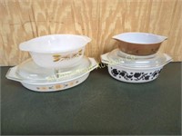 VINTAGE PYREX TOWN & COUNTRY BLACK TULIP & MORE