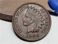 OF) 1906 full Liberty Indian head penny