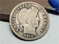 OF) 1912 D Silver Barber dime