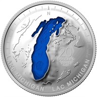 2014 $20 The Great Lakes: Lake Michigan - Pure Sil