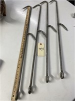 L394- 4 Stainless Steel  Meat Hooks- 36 inch