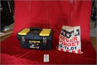 Stanley Tool Box with tooks and 9/11 Bag with Tape