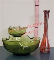 Anchor Hocking Glass chip/dip & bud vase