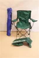 Two Folding Outdoor Canvas Chairs