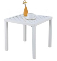 VICLLAX Outdoor Side End Table, Metal Square Table