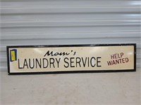 Metal mom's laundry service sign 8x36