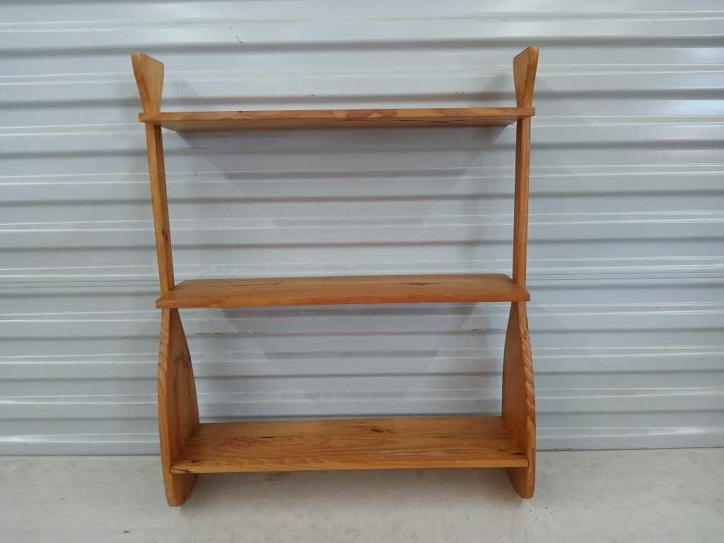 3 tier wooden wall shelf 29x23x6