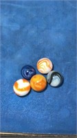 5 flame type vintage marbles mint condition