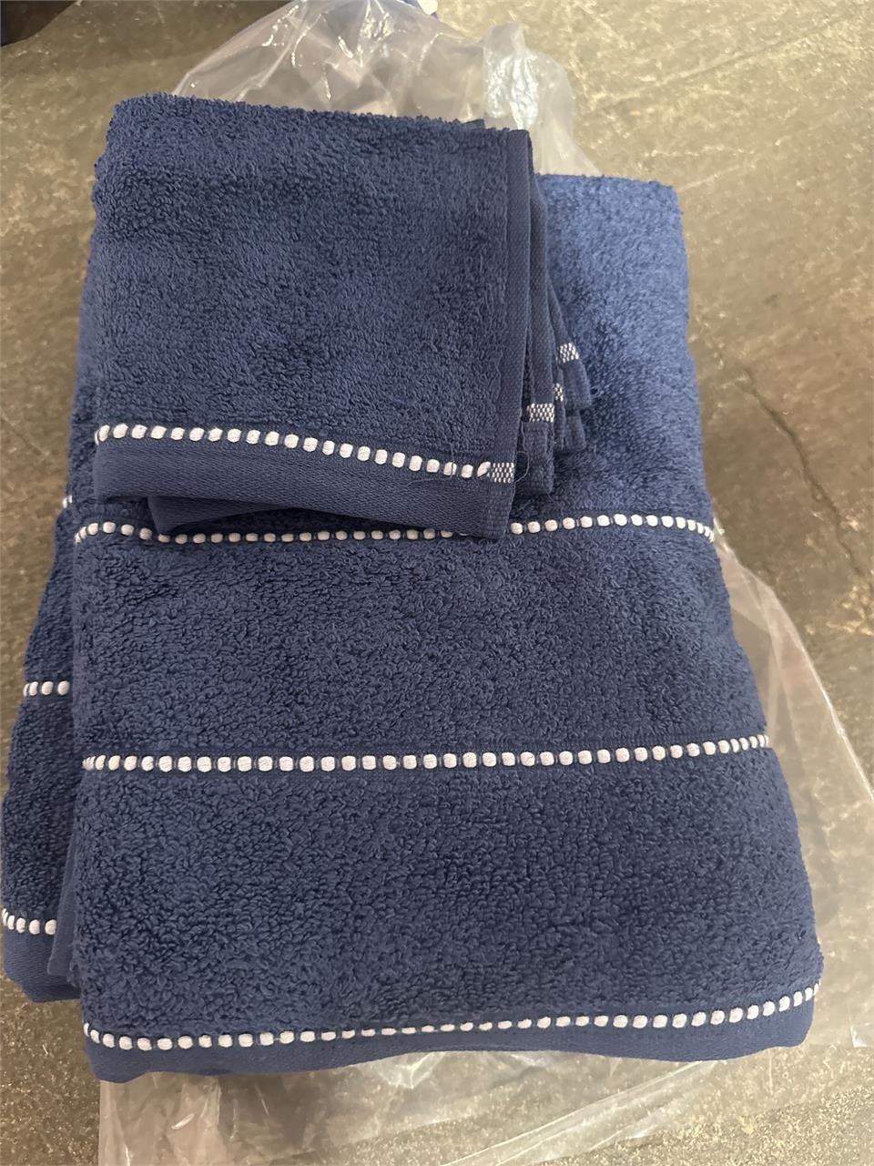 6 Piece Blue Towel Set