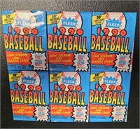 Lot of 6 1990 Fleer Baseball Card Packs