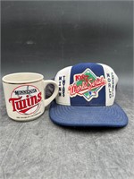 '87 World Series Twins Cap & '91 World Champ Mug